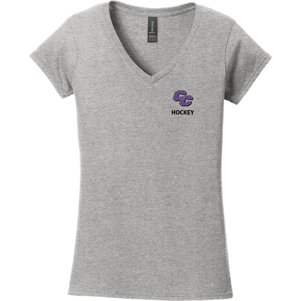 Curry College Softstyle Ladies Fit V-Neck T-Shirt