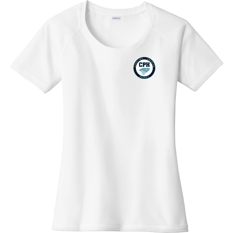Carolina Premier Hockey Ladies PosiCharge Tri-Blend Wicking Scoop Neck Raglan Tee