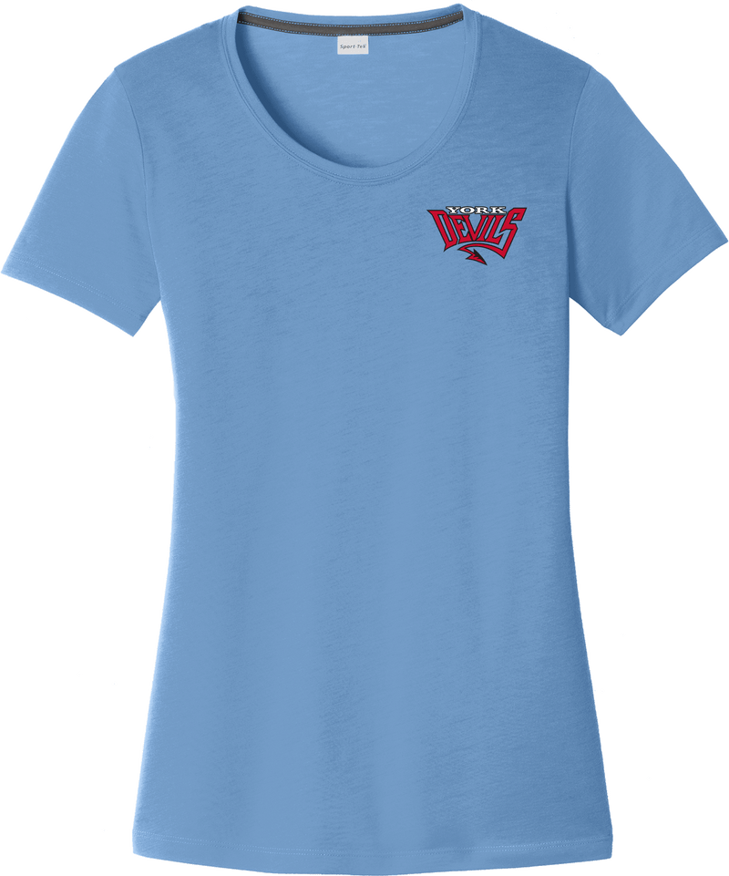 York Devils Ladies PosiCharge Competitor Cotton Touch Scoop Neck Tee