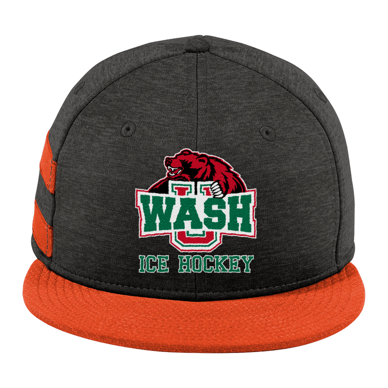 Wash U New Era Shadow Heather Striped Flat Bill Snapback Cap