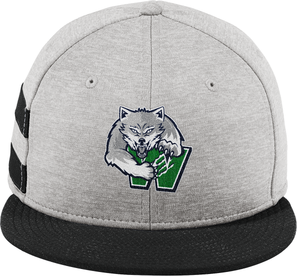Woodbridge Wolfpack New Era Shadow Heather Striped Flat Bill Snapback Cap