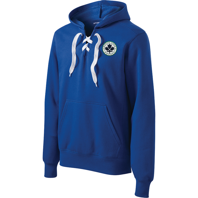 North Park Hockey Lace Up Pullover Hooded Sweatshirt